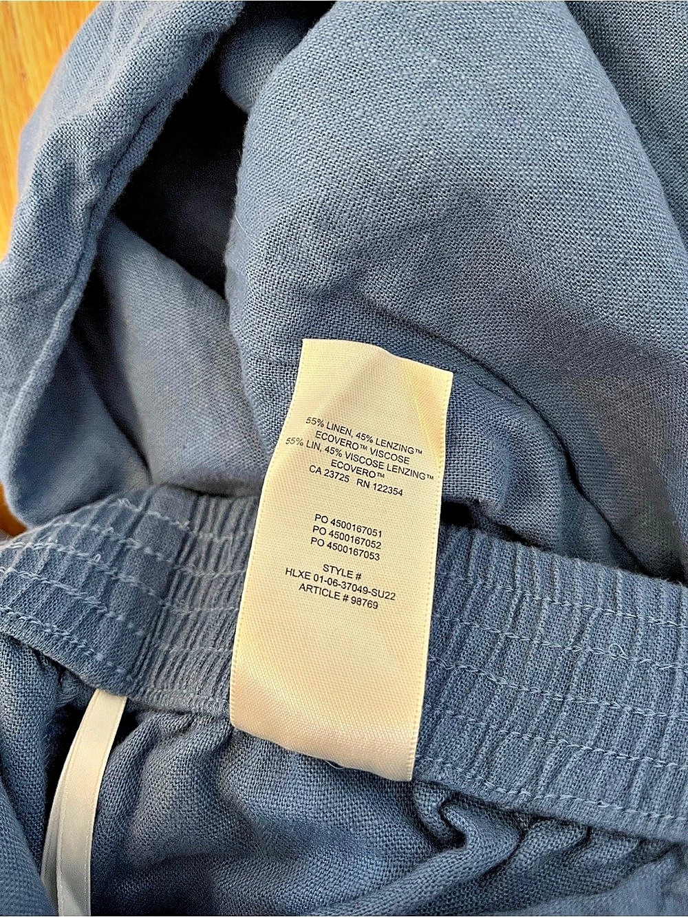 Babaton Wide Leg Linen35 Pants in Blue Size Small Like New - Picture 3 of 3